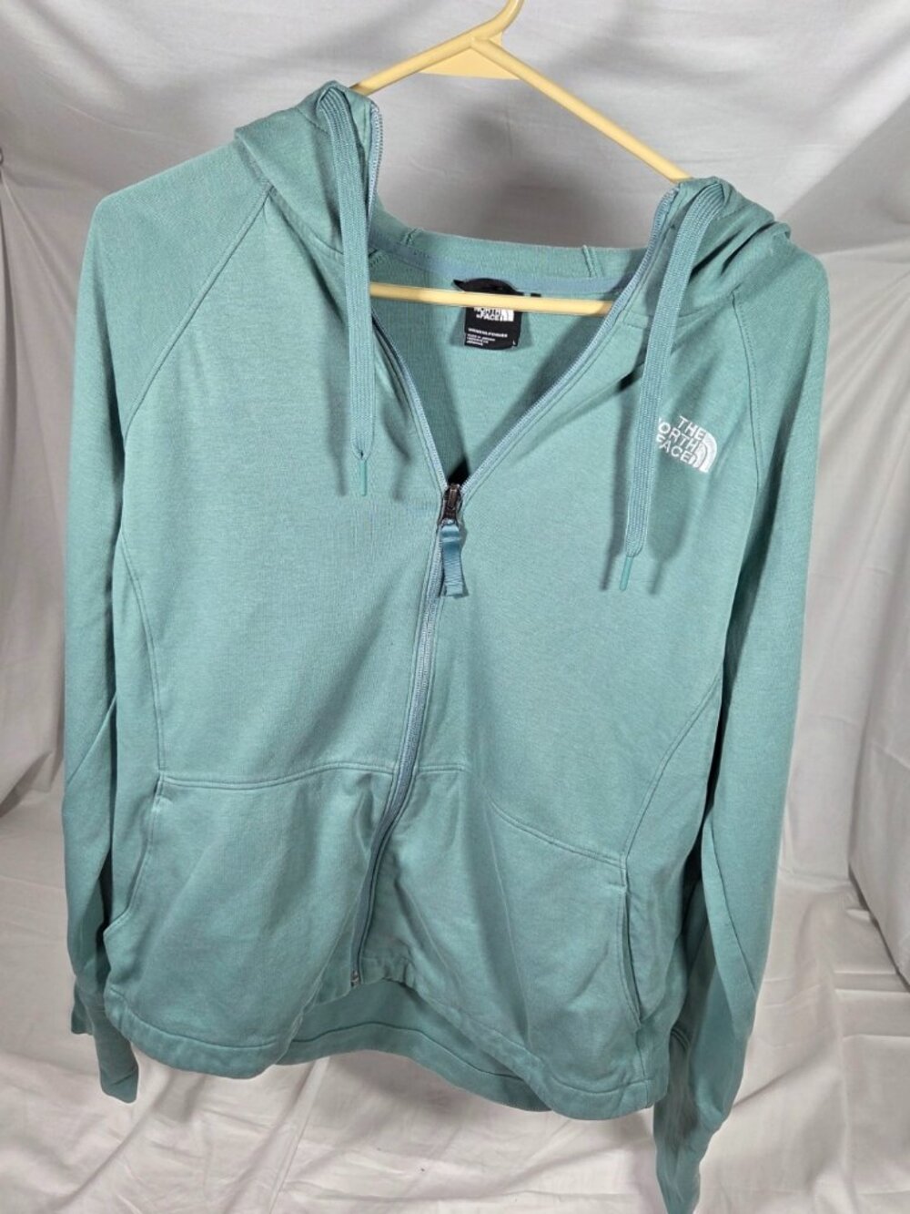 The North Face Women's Sage Green Full Zip Fleece Hoodie Size L